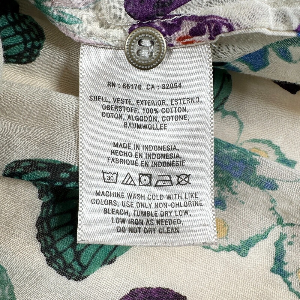Maeve Butterfly Print Blouse - Cream and Green - Picture 8 of 9